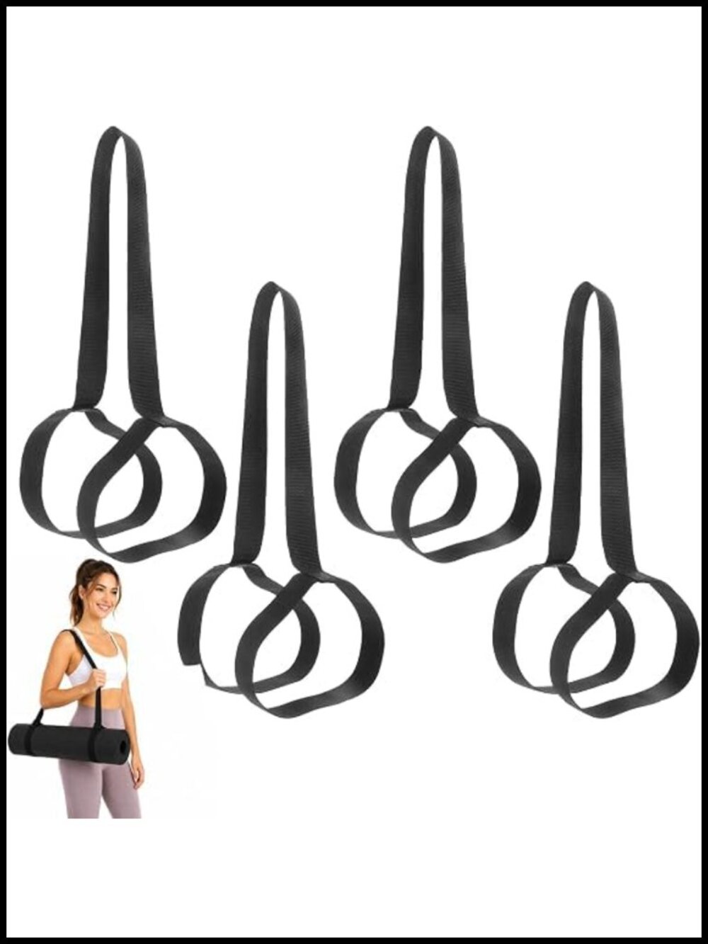 4pc Adjustable Yoga Mat Straps Oxford Fabric Non-Slip Carrying Sling 31 Inch